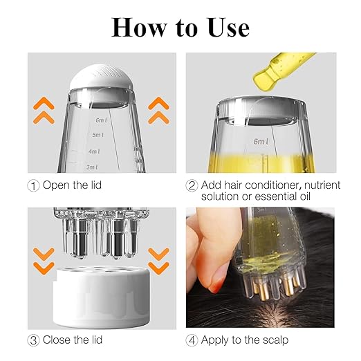 Hair Oil Applicator Bottle, Scalp Massage Brush, Applicator Bottle