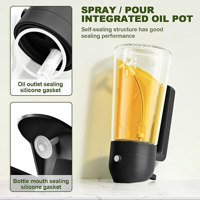 HomeLuvo Oil Sprayer Dispenser for Kitchen - 2 in 1 Spray Pour Olive Oil Dispenser Sprayer